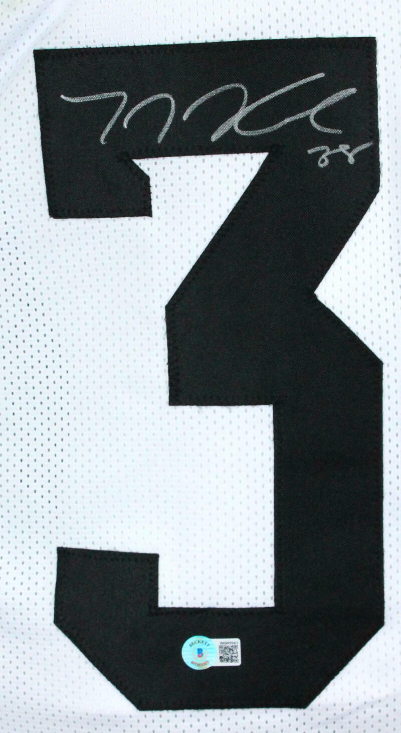 TJ Hockenson Autographed White College Style Jersey *3- Beckett W Hologram