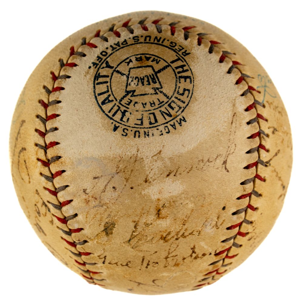 Babe Ruth Lou Gehrig Mantle Signed 1928 Yankees Team Signed AL Baseball JSA LOA