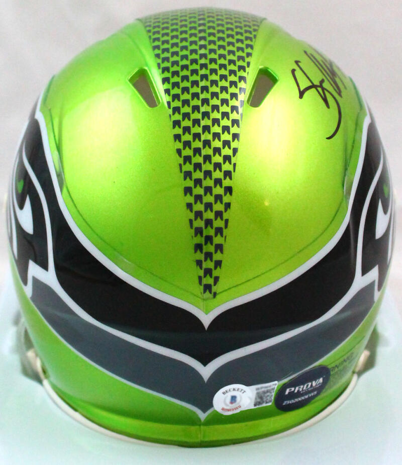 Shaun Alexander Autographed Seattle Seahawks Flash Mini Helmet-Beckett W Holo