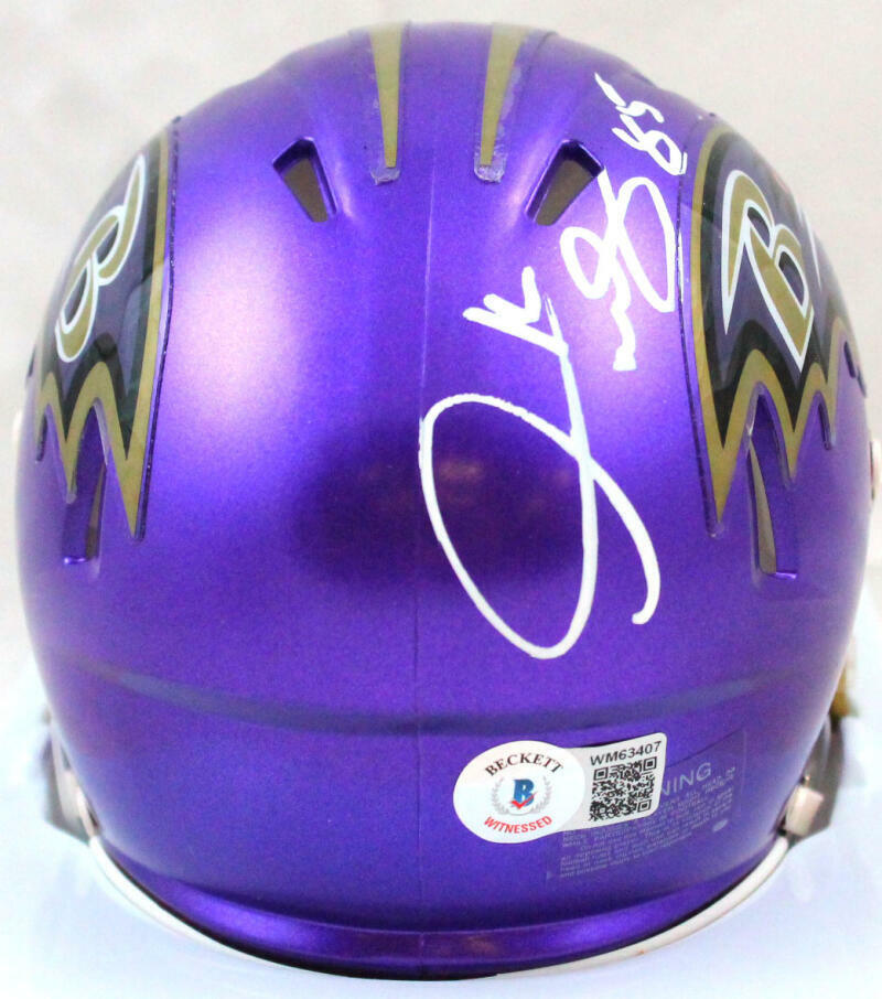 Derrick Mason Autographed Ravens Flash Speed Mini Helmet-Beckett W Hologram