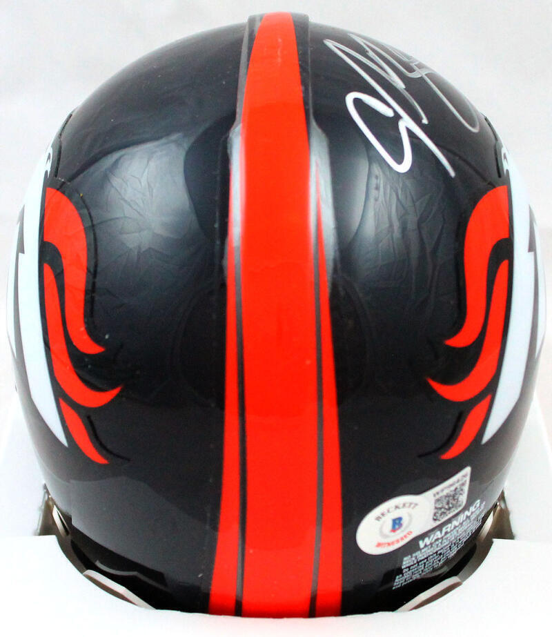 Champ Bailey Autographed Denver Broncos Mini Helmet-Beckett W Hologram *Silver