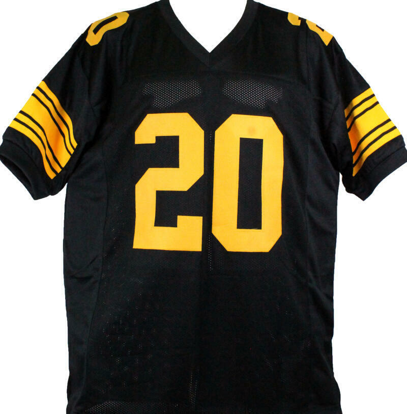 Rocky Bleier Autographed Black/Yellow # Pro Style Jersey w/ 4x SB Champs-Prova