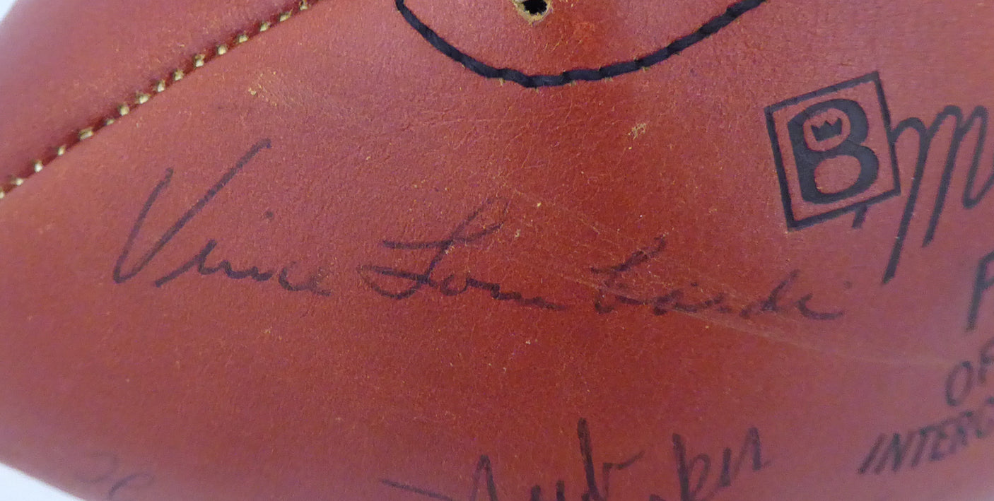 1963 Green Bay Packers Autographed Football With 48 Signatures Including Vince Lombardi & Bart Starr Beckett BAS #A52079