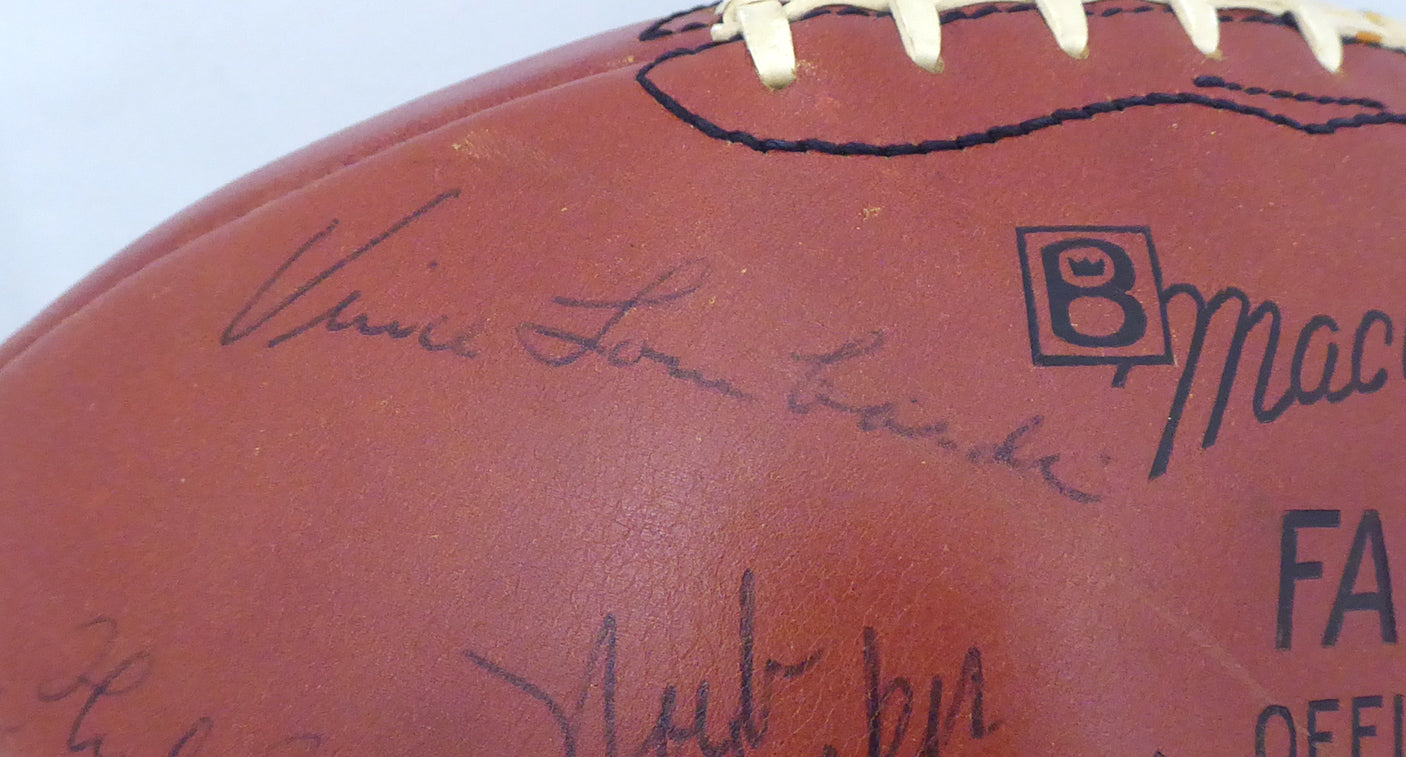 1963 Green Bay Packers Autographed Football With 48 Signatures Including Vince Lombardi & Bart Starr Beckett BAS #A52079