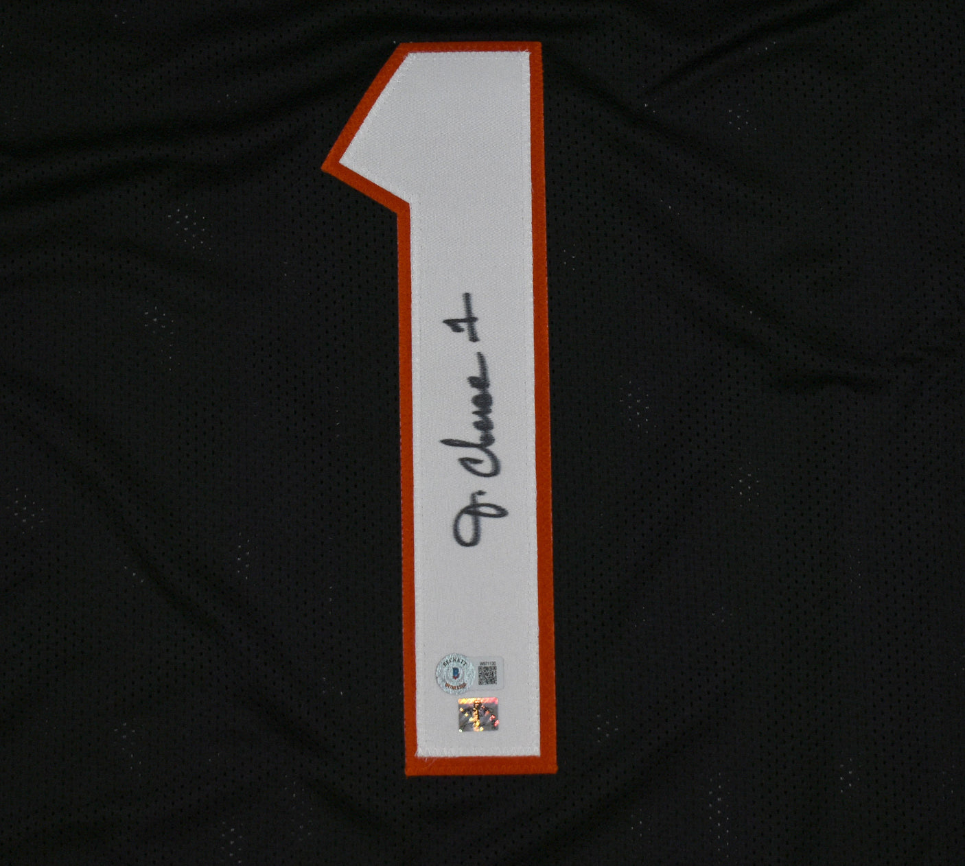 Ja'Marr Chase Autographed Black Pro Style Jersey-Beckett W Hologram