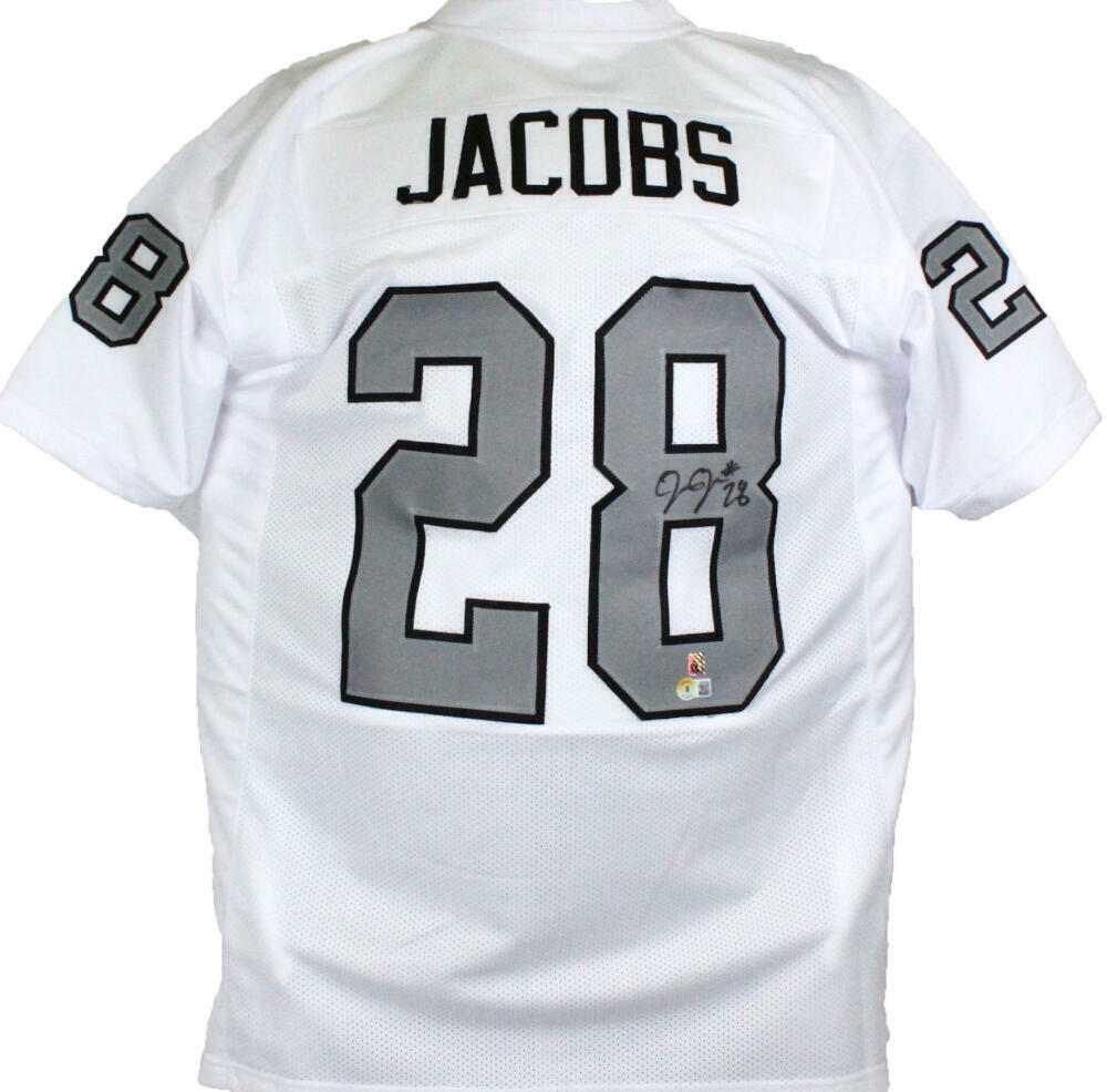 Josh Jacobs Autographed White Color Rush Pro Style Jersey-Beckett W Hologram