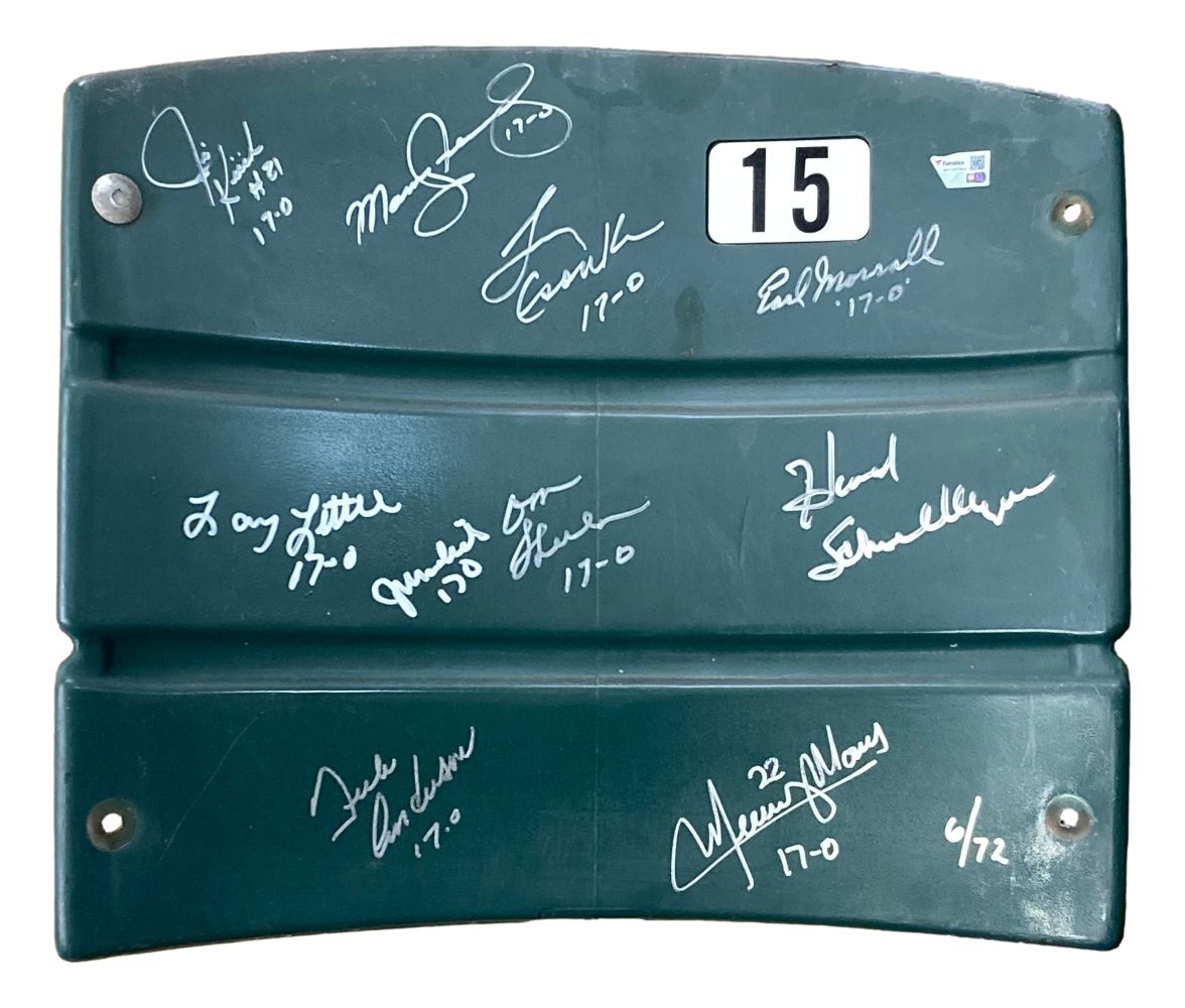 1972 Dolphins (10) Signed Stadium Seatback Shula Csonka & More LE 6/72 Fanatics