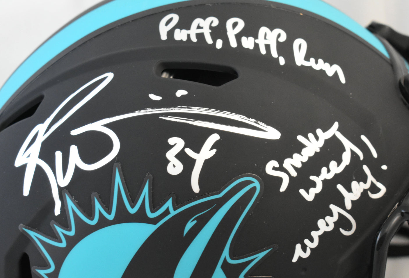 Ricky Williams Signed Dolphins F/S Eclipse Speed Auth Helmet 3 Insc. - Beckett W