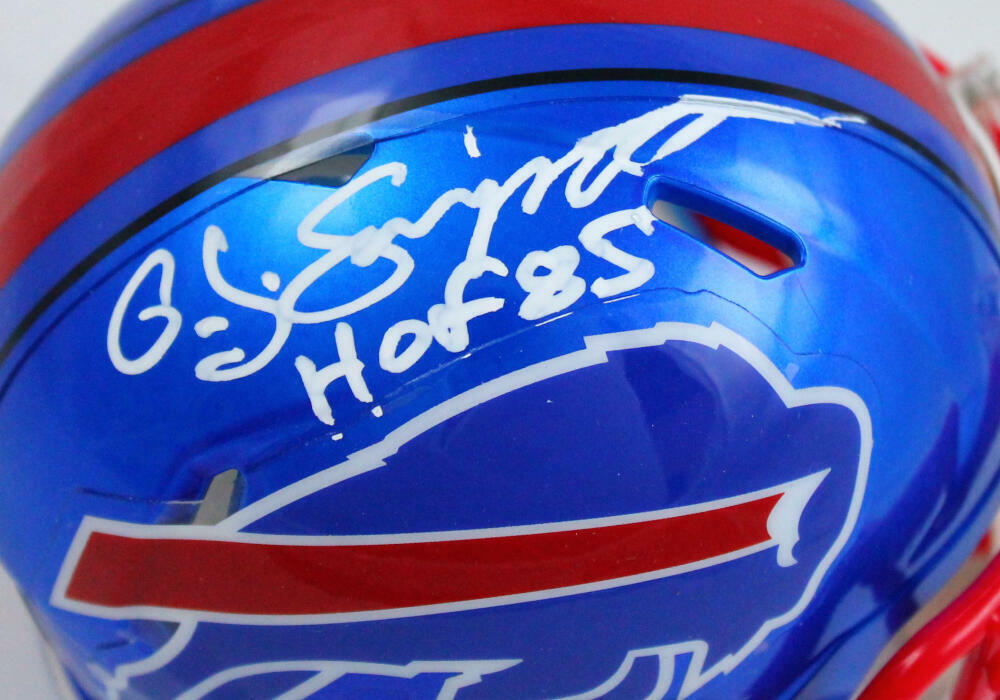 OJ Simpson Autographed Buffalo Bills Flash Speed Mini Helmet w/HOF- JSA W *White