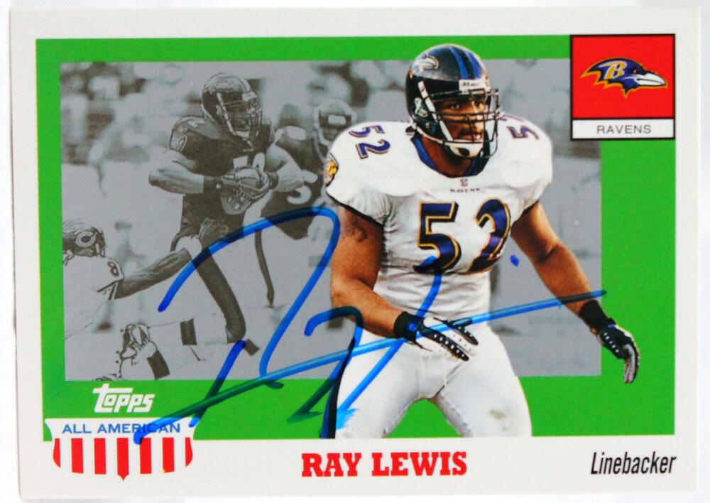 2003 Topps All American #98 Ray Lewis Baltimore Ravens Autograph Beckett Witness