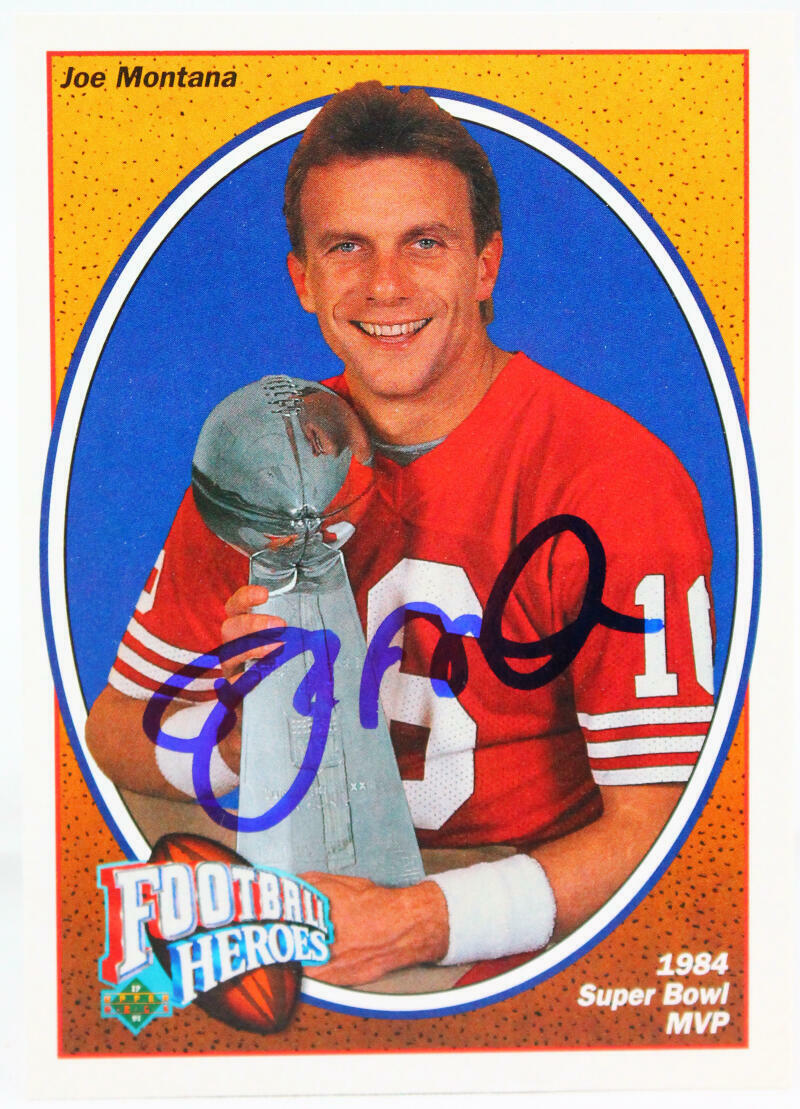1991 UD Heroes #3 Joe Montana 49ers Autograph Beckett Witness