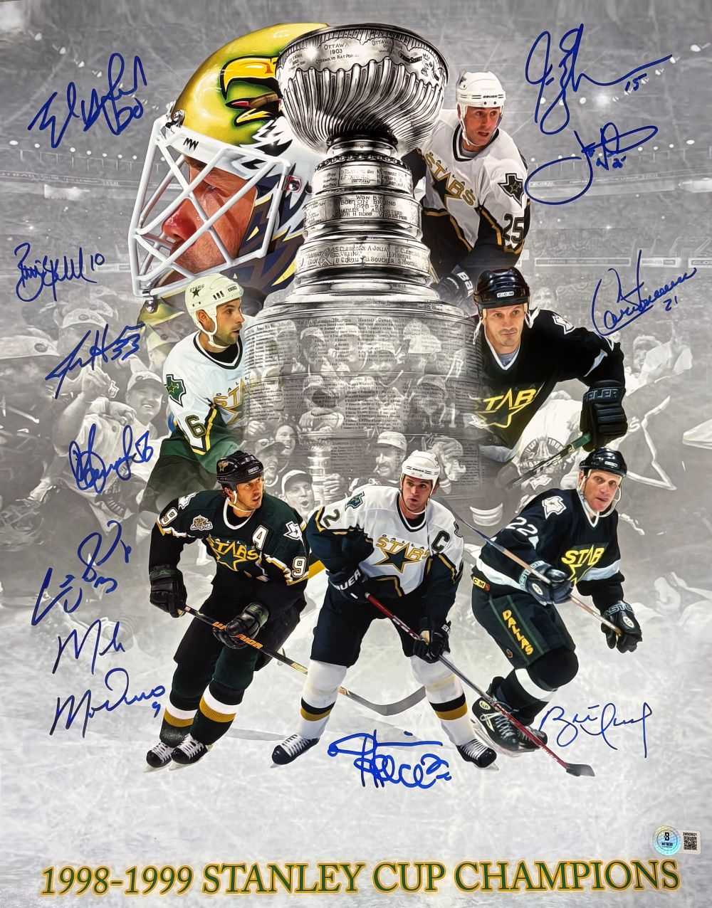 1998/99 Dallas Stars (10) Team Signed 16x20 Stanley Cup Collage Photo 2 BAS