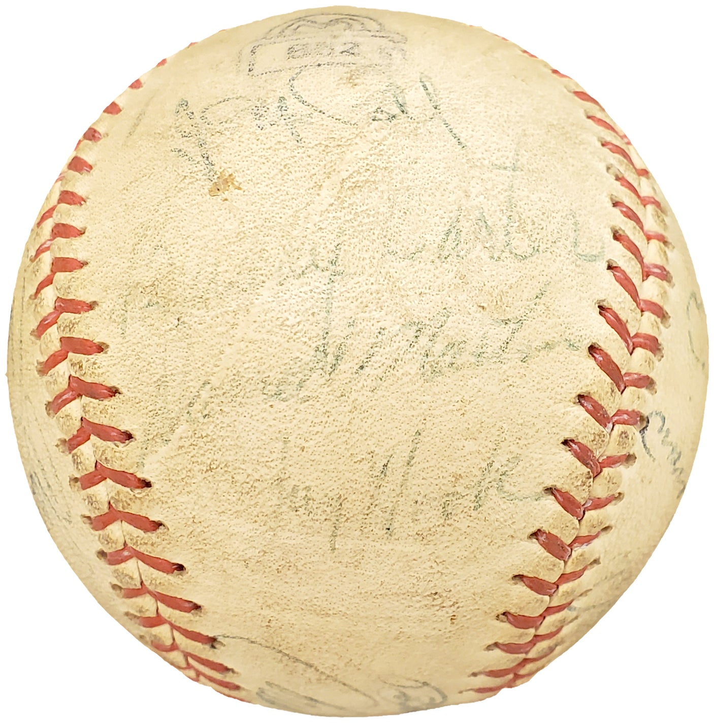 1950-1960's Minor League Players Autographed League Baseball With 19 Signatures Incl. Fred Hutchinson Beckett BAS #AA00352