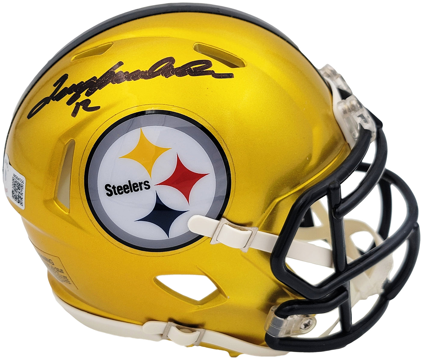 Terry Bradshaw Autographed Pittsburgh Steelers Flash Yellow Mini Helmet Beckett BAS QR Stock #201705