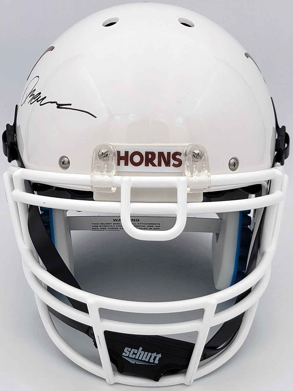 Quinn Ewers Autographed Texas Longhorns White Schutt Full Size Authentic Helmet Beckett BAS QR Stock #201712