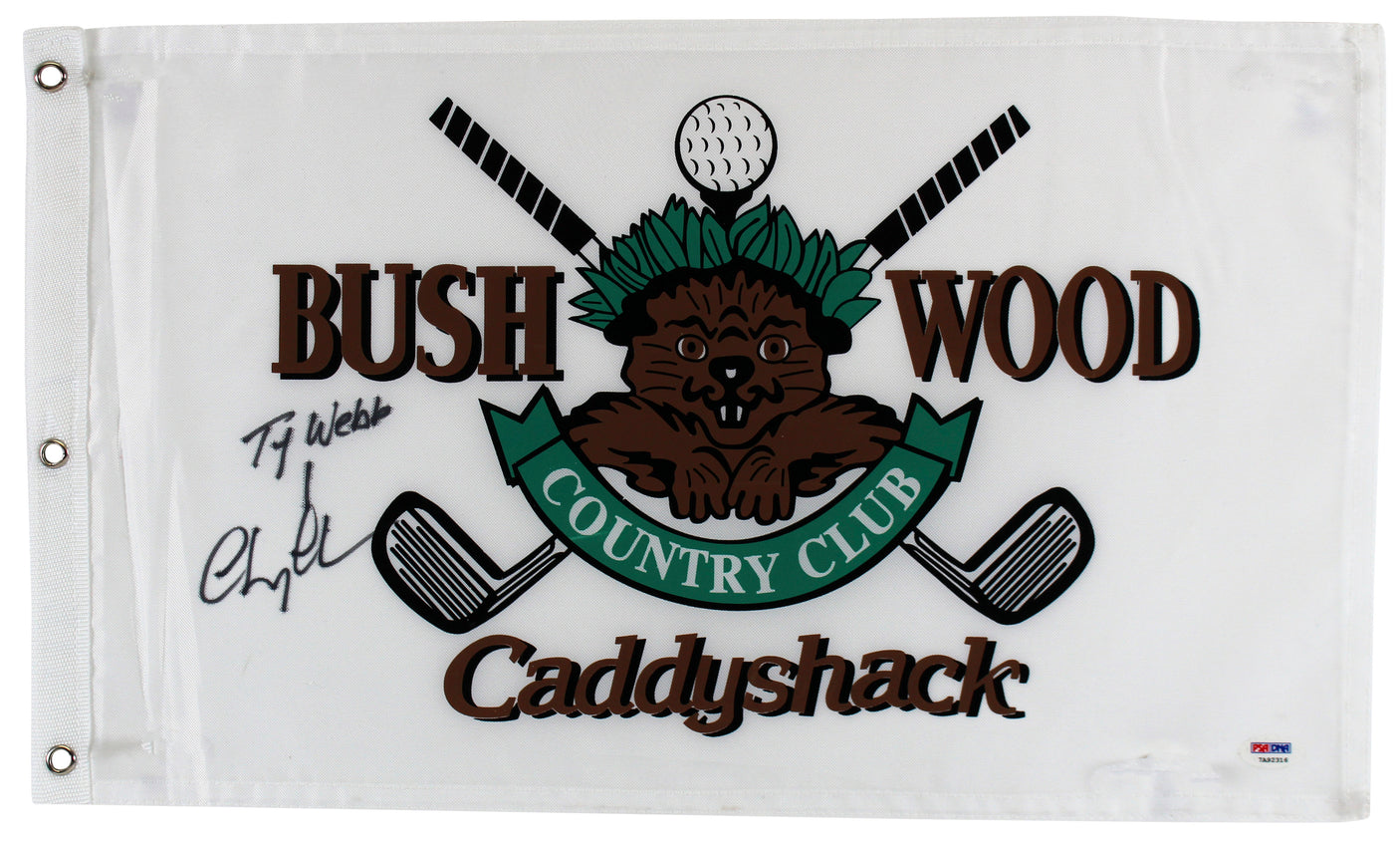 Chevy Chase "Ty Webb" Signed Bushwood Country Club Pin Flag PSA/DNA Itp #7A92316