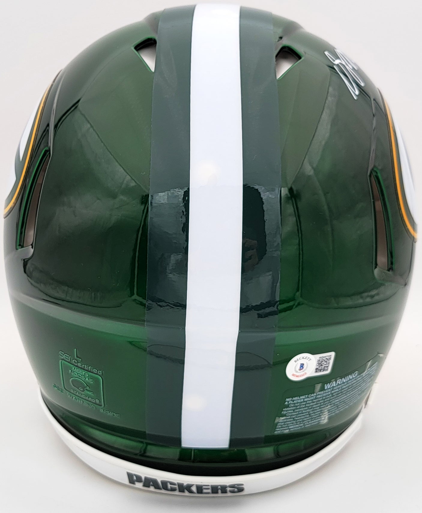 Davante Adams Autographed Green Bay Packers Flash Green Full Size Authentic Speed Helmet Beckett BAS QR Stock #201214