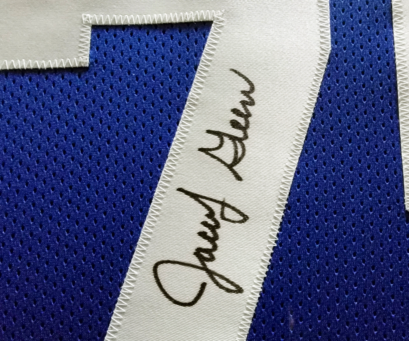 Seattle Seahawks Jacob Green Autographed Framed Blue Jersey MCS Holo Stock #200921