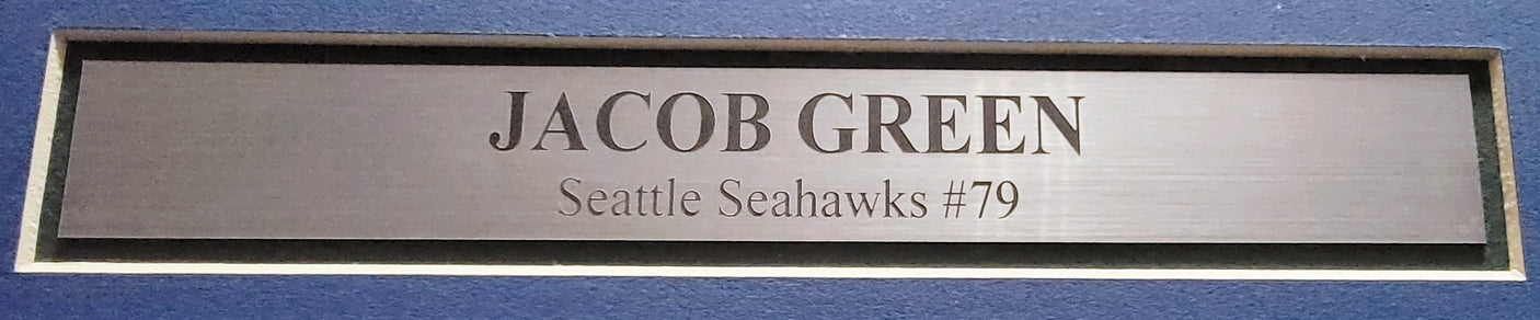 Seattle Seahawks Jacob Green Autographed Framed Blue Jersey MCS Holo Stock #200921