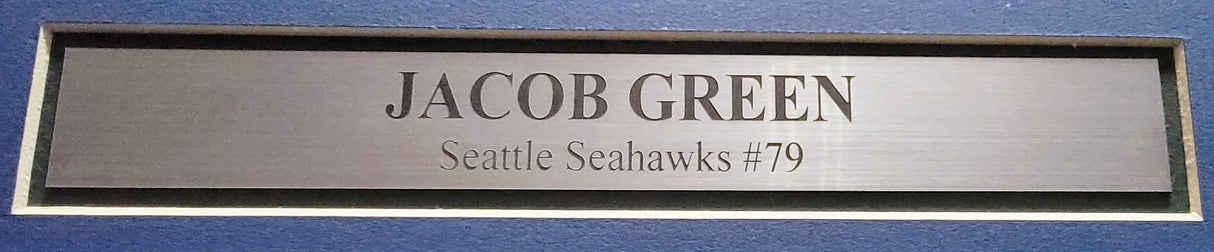 Seattle Seahawks Jacob Green Autographed Framed Blue Jersey MCS Holo Stock #200921