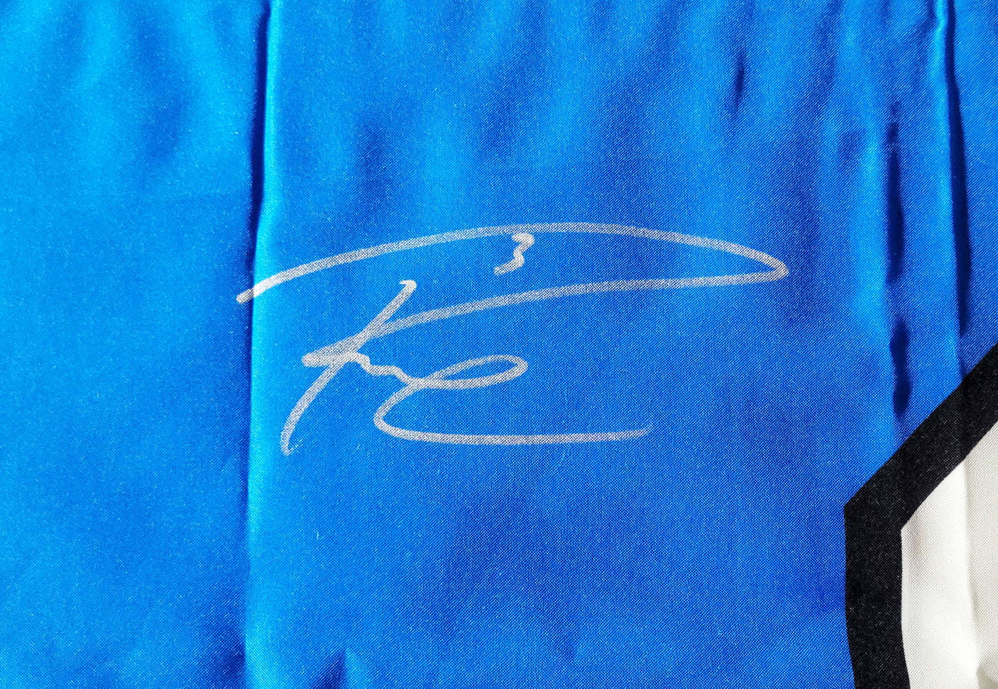 Russell Wilson Autographed Framed 12th Man Flag Seattle Seahawks RW Holo Stock #200935