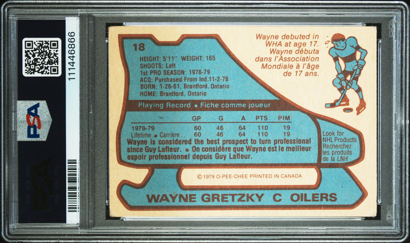 Oilers Wayne Gretzky Signed 1979 O-Pee-Chee #18 Rookie Card Auto 10! PSA Slab 1