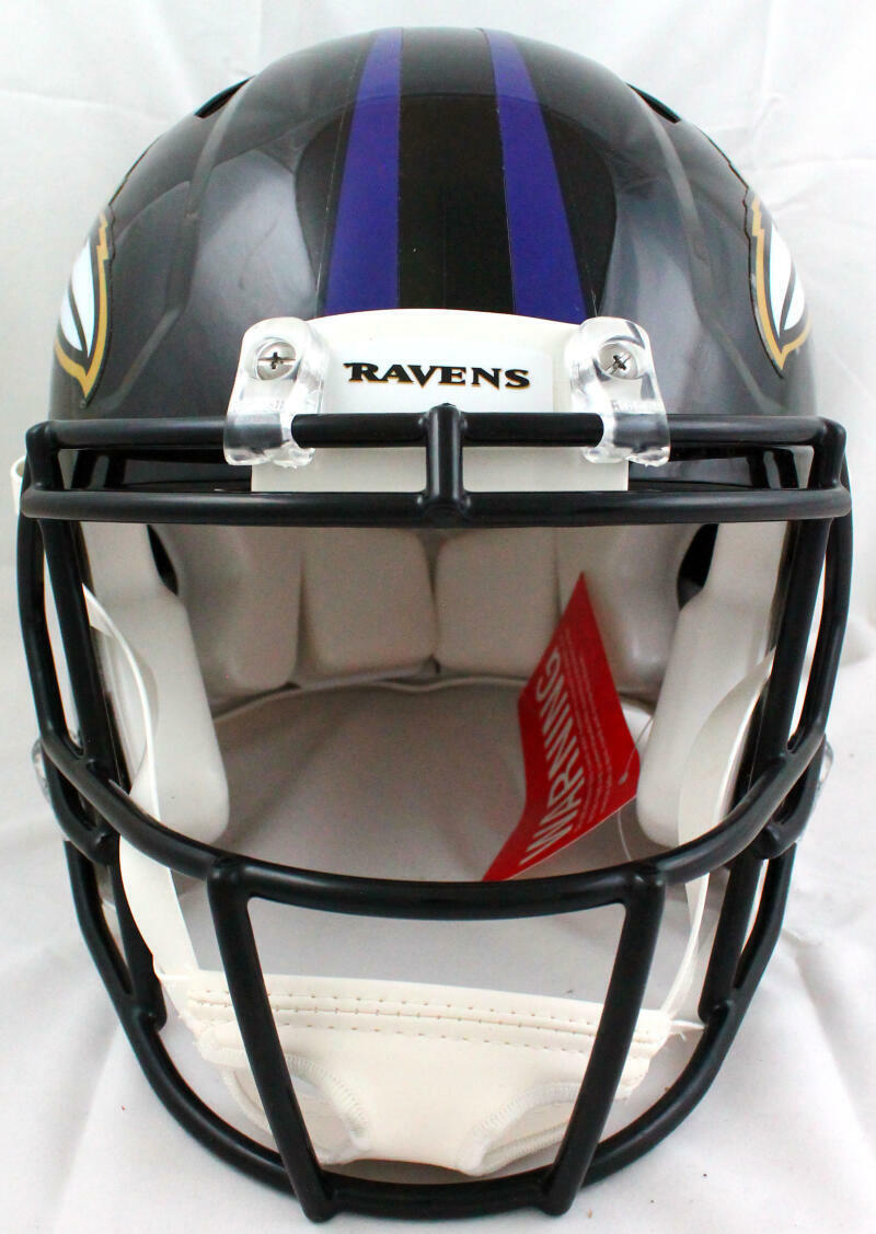 Ray Lewis Autographed Ravens F/S Speed Authentic Helmet w/2Insc.-Beckett W Holo