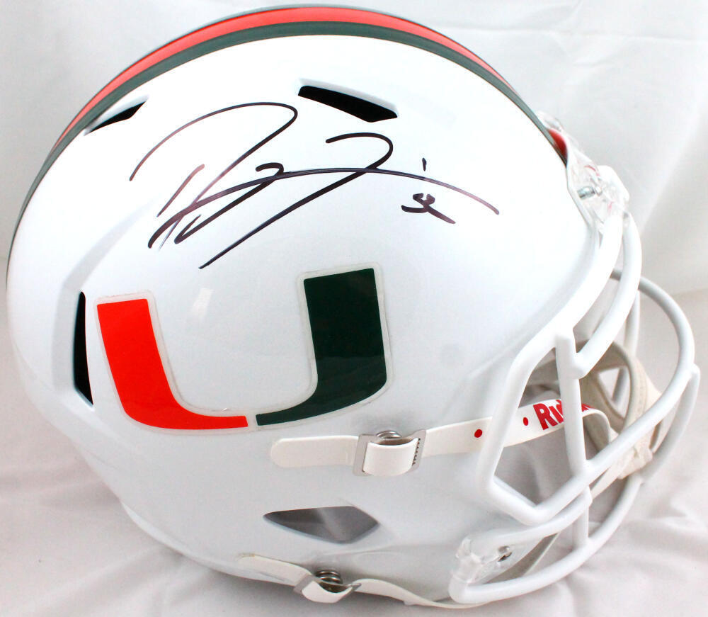 Ray Lewis Autographed Miami Hurricanes F/S Riddell Speed Helmet-Beckett W Holo
