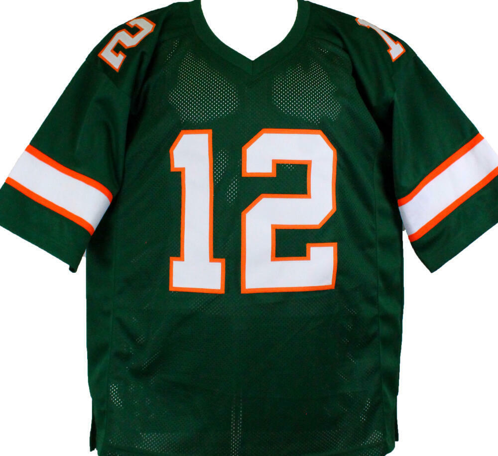 Jim Kelly Autographed Green College Style Jersey-Beckett W Hologram *Black