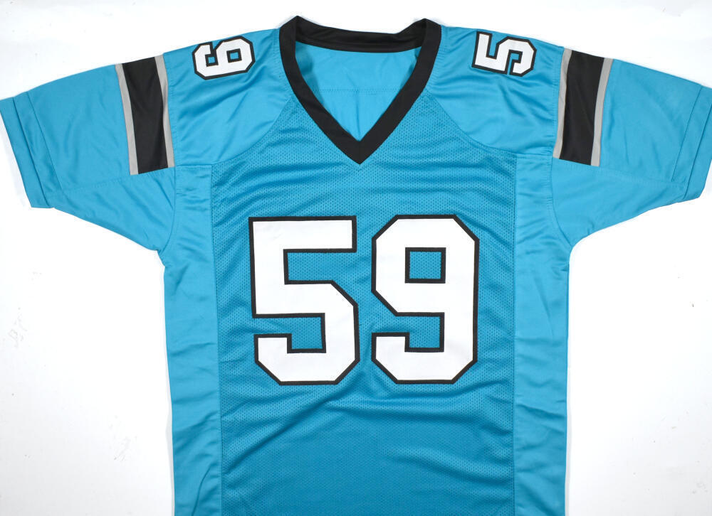 Luke Kuechly Autographed Teal Pro Style Jersey-Beckett W Hologram *Black