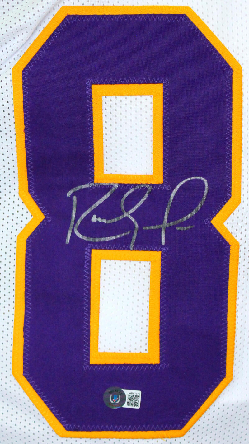 Randy Moss Autographed White Pro Style Jersey-Beckett W Hologram *Silver