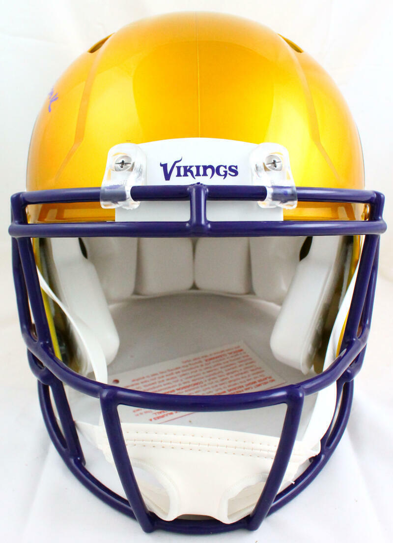 Randy Moss Autographed Vikings F/S Flash Speed Authentic Helmet w/Insc.-BAW Holo