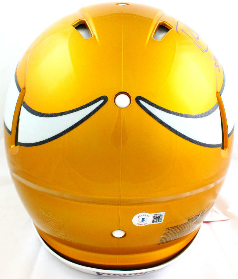 Randy Moss Autographed Vikings F/S Flash Speed Authentic Helmet w/Insc.-BAW Holo