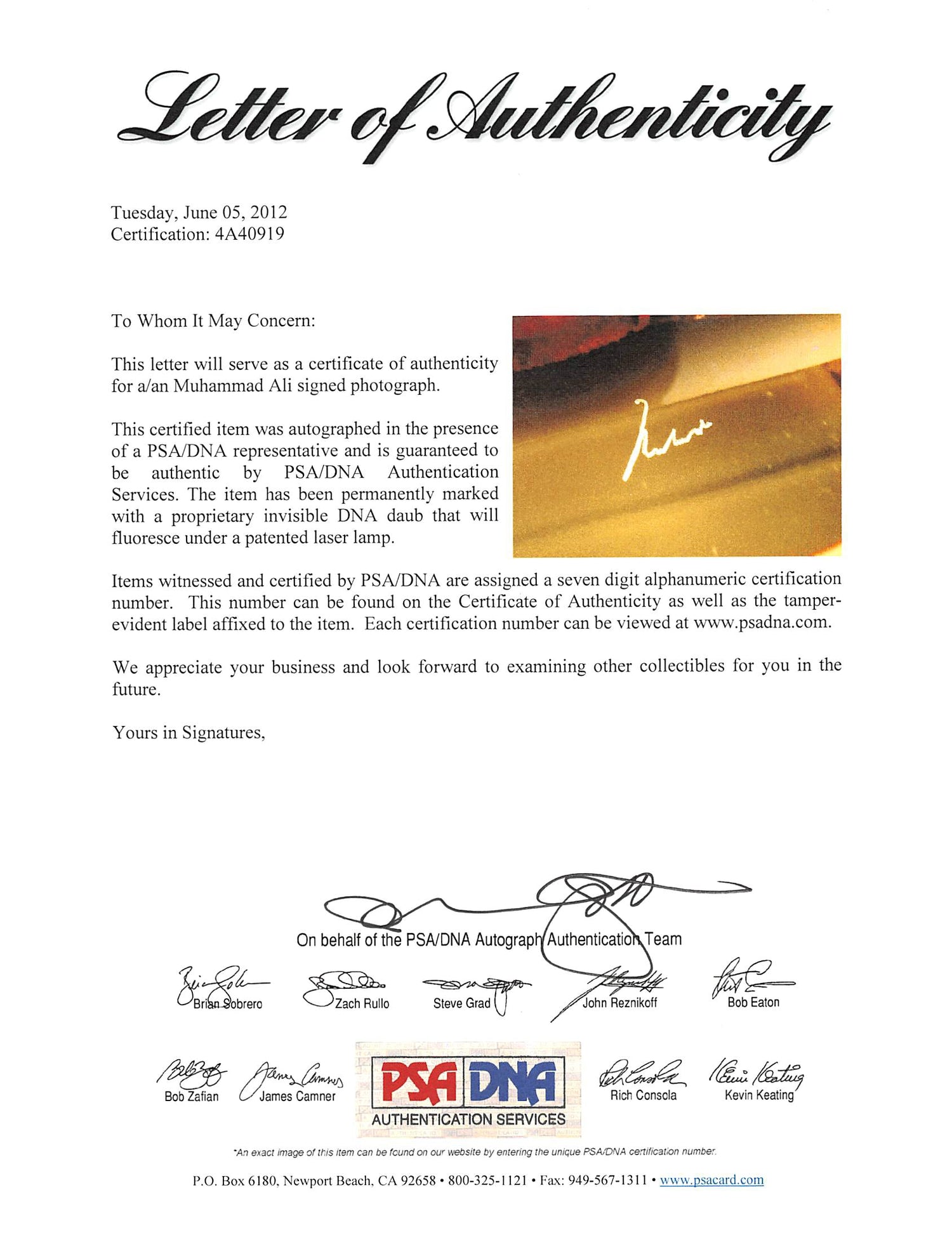 Muhammad Ali Authentic Signed 30x40 Photo Vs. George Forman PSA/DNA Itp #4A40919