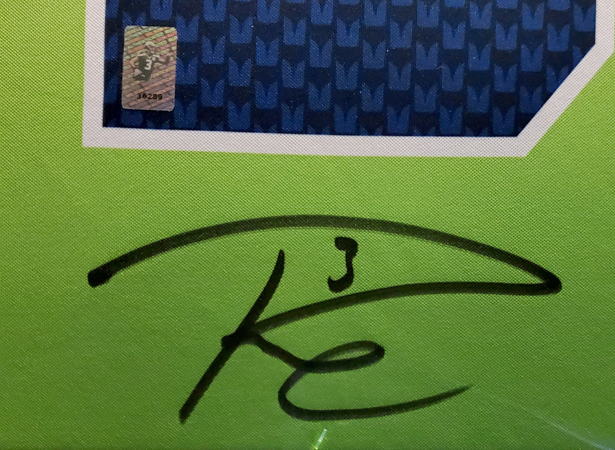 Seattle Seahawks Russell Wilson Autographed Action Green Nike Framed Jersey RW Holo Stock #185764