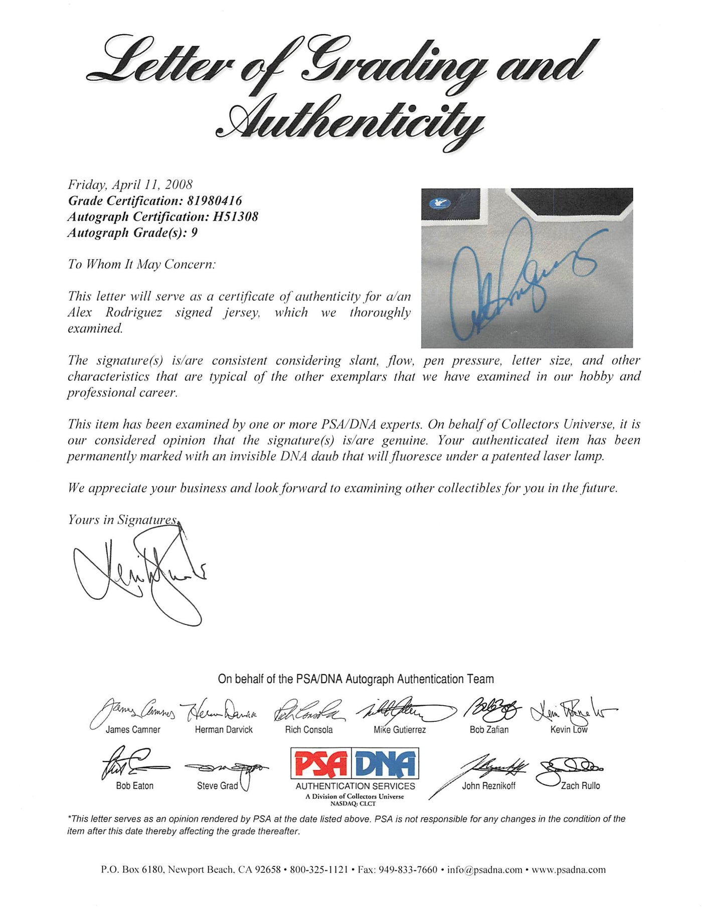 Yankees Alex Rodriguez 2004 Game Used Grey RA Jersey Auto Graded 9! PSA/DNA