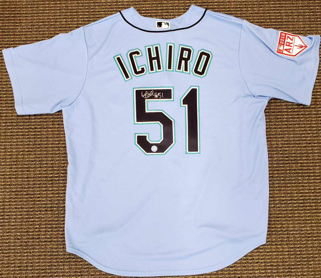 Seattle Mariners Ichiro Suzuki Autographed Light Blue Majestic 2019 Spring Training Jersey Size XL "51" IS Holo Stock #189812