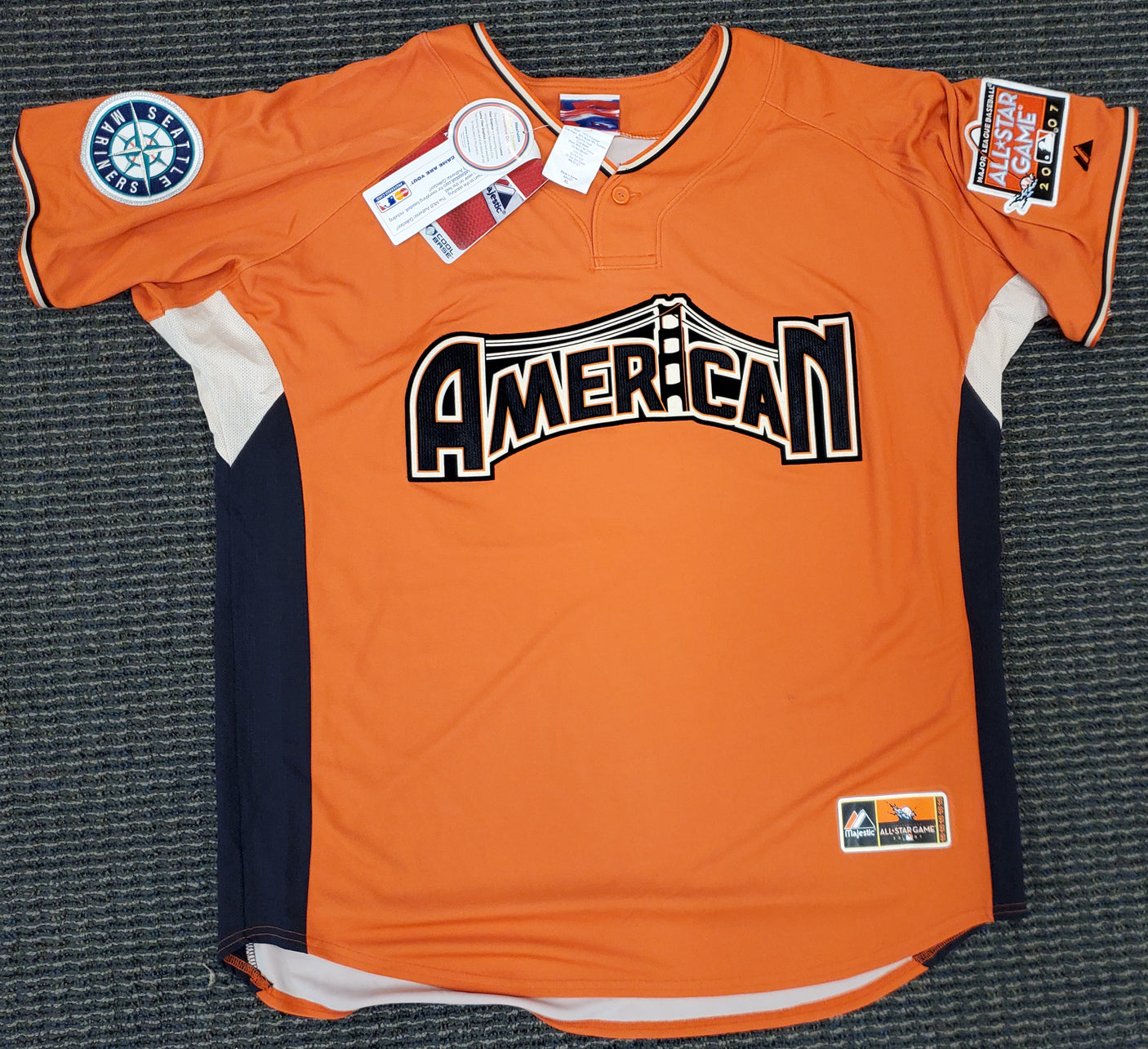 Seattle Mariners Ichiro Suzuki Autographed Orange Majestic 2007 All-Star Game Jersey "07 ASG MVP" Size XL IS Holo Stock #189814
