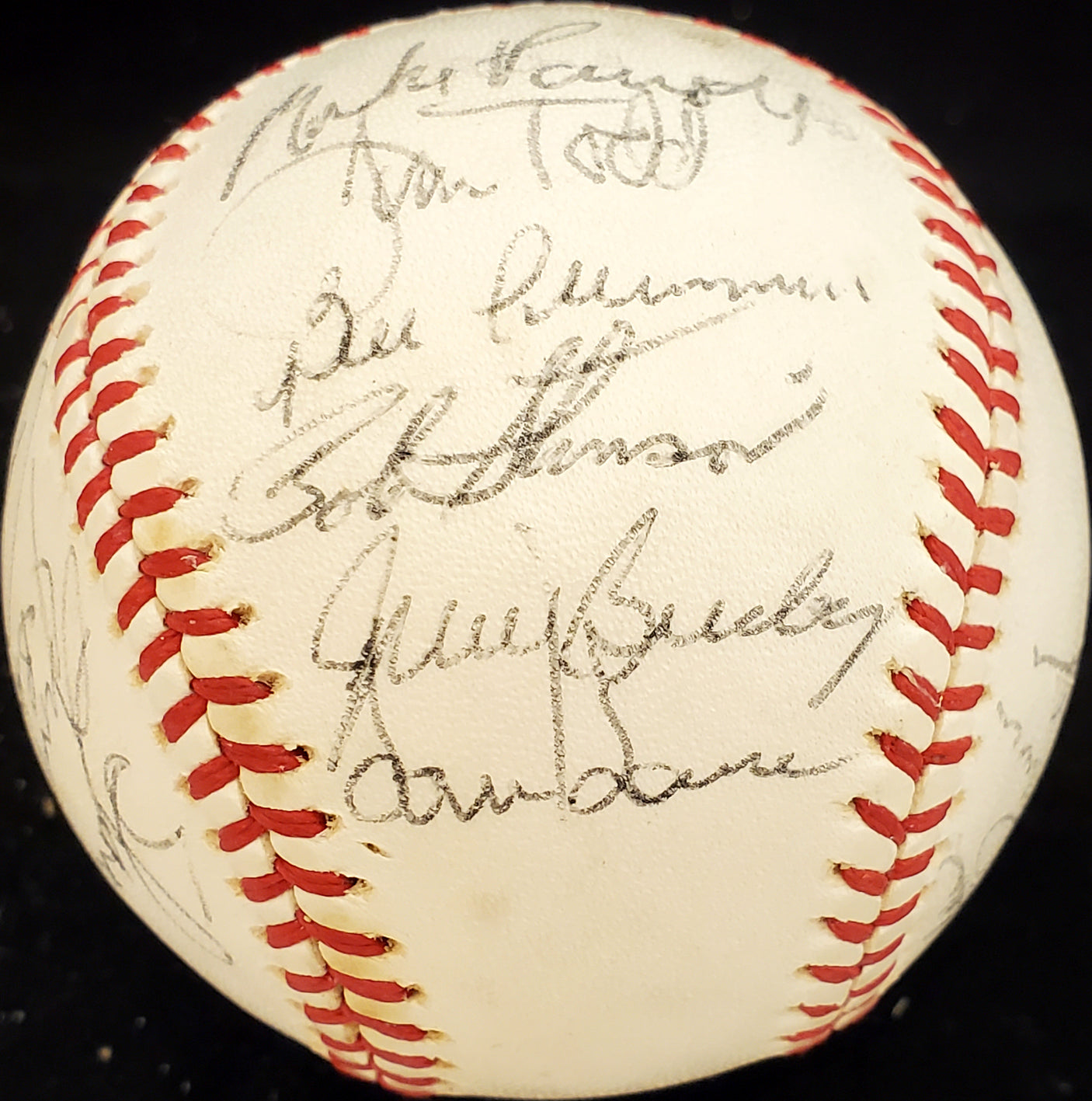1978 Seattle Mariners Autographed Official AL Baseball With 26 Total Signatures Including Vada Pinson SKU #192495