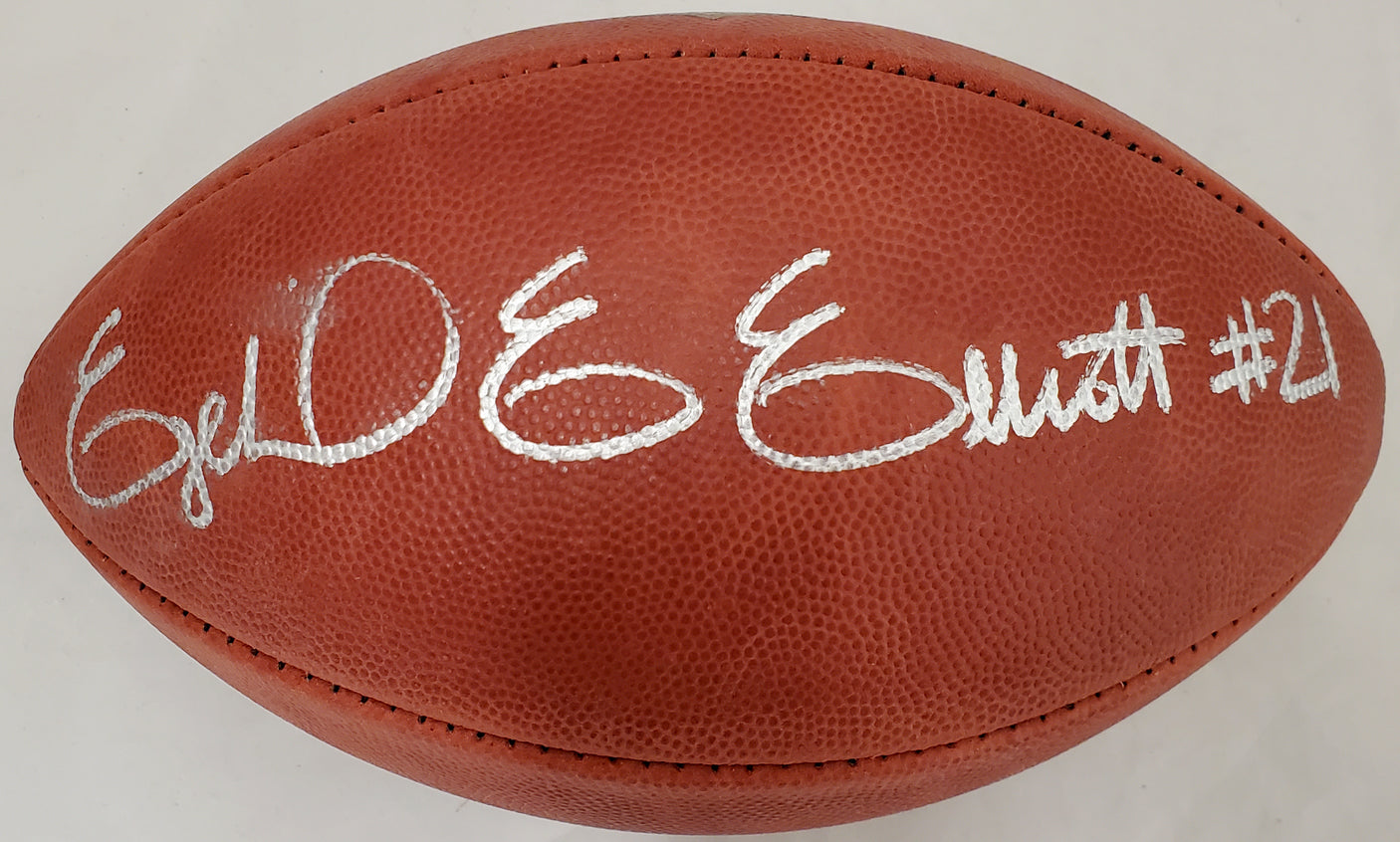 Ezekiel Elliot Autographed Official NFL Leather Football Dallas Cowboys Beckett BAS #Y92586