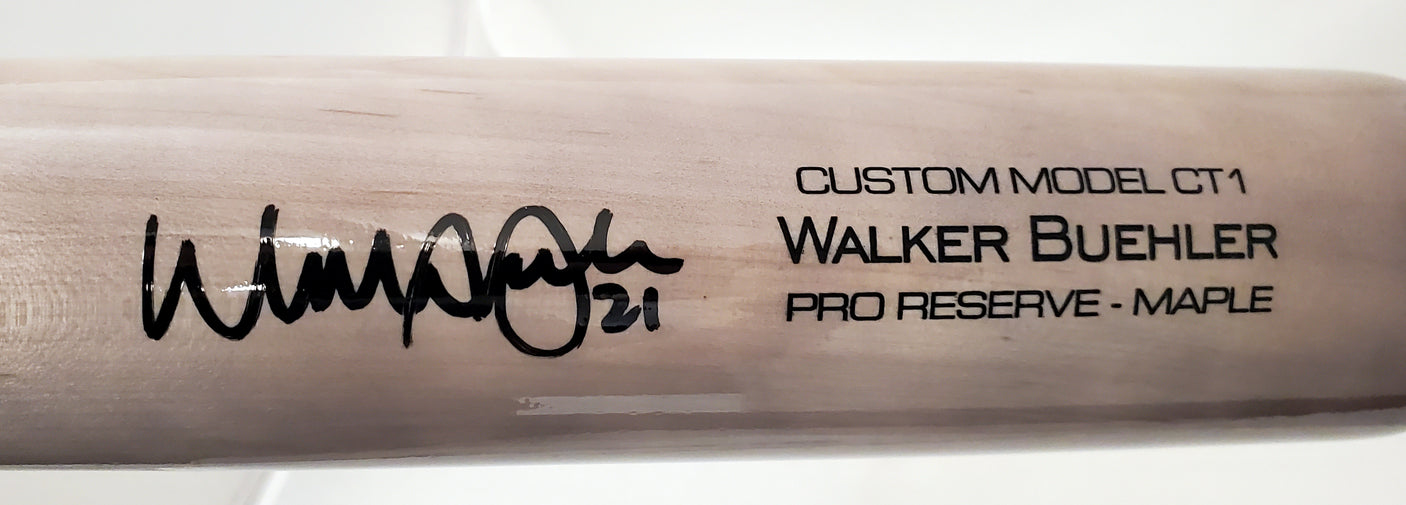 Walker Buehler Autographed Blonde Victus Game Model Bat Dodgers, Red Sox Beckett BAS QR Stock #193767