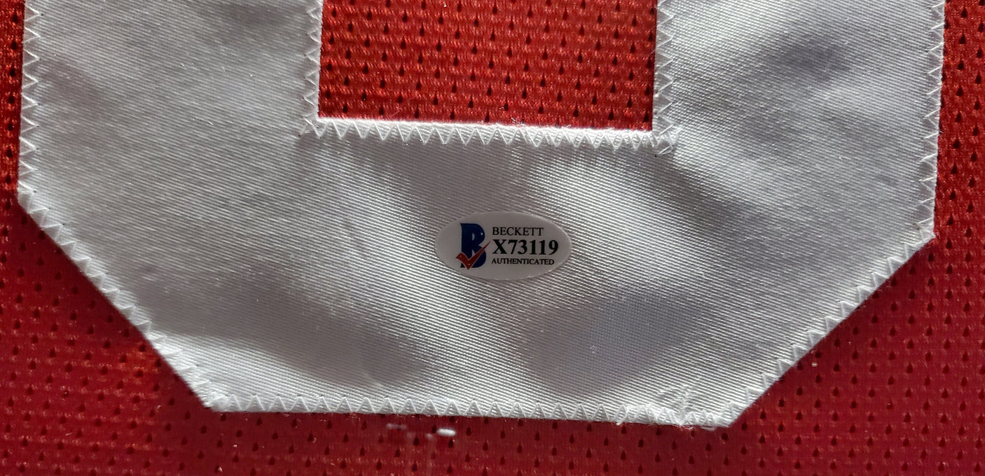 Alabama Crimson Tide Devonta Smith Autographed Framed Red Jersey Beckett BAS Stock #195228