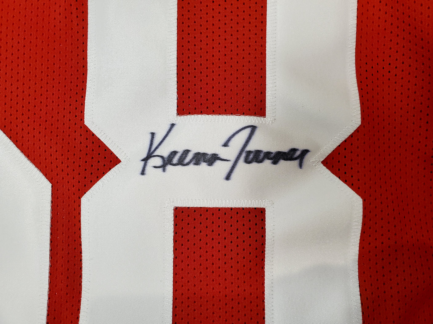 San Francisco 49ers Keena Turner Autographed Red Jersey Beckett BAS Stock #195246