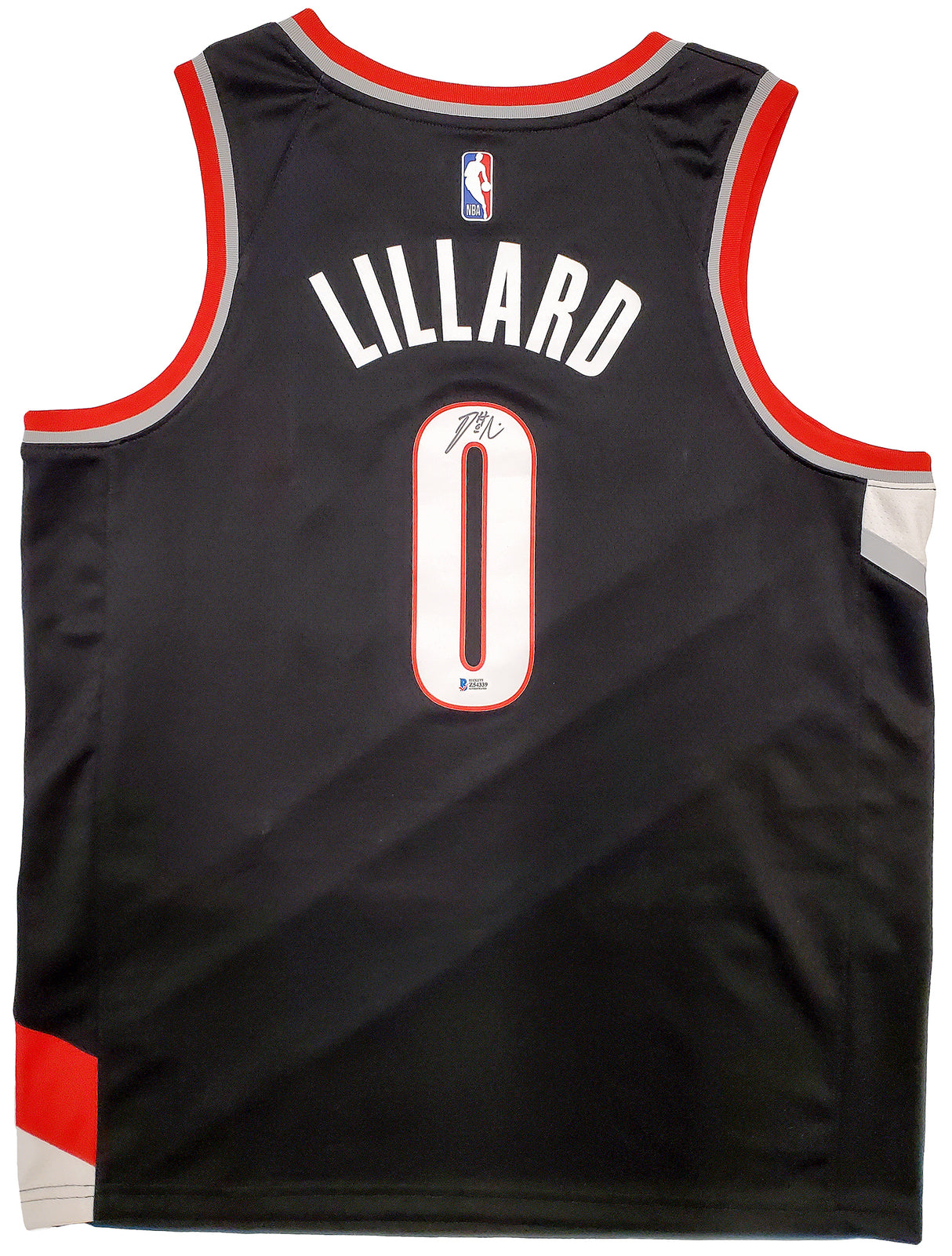 Portland Trail Blazers Damian Lillard Autographed Black Nike Jersey Size XL Beckett BAS Stock #195900