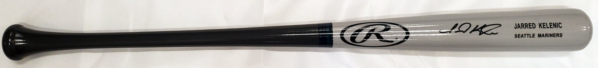 Jarred Kelenic Autographed Gray Rawlings Game Model Bat Seattle Mariners Beckett BAS Stock #196502