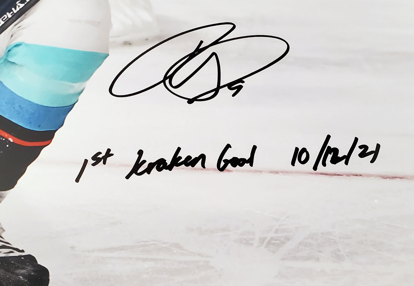 Ryan Donato Autographed 16x20 Photo Seattle Kraken "1st Kraken Goal 10/12/21" Fanatics Holo Stock #200314