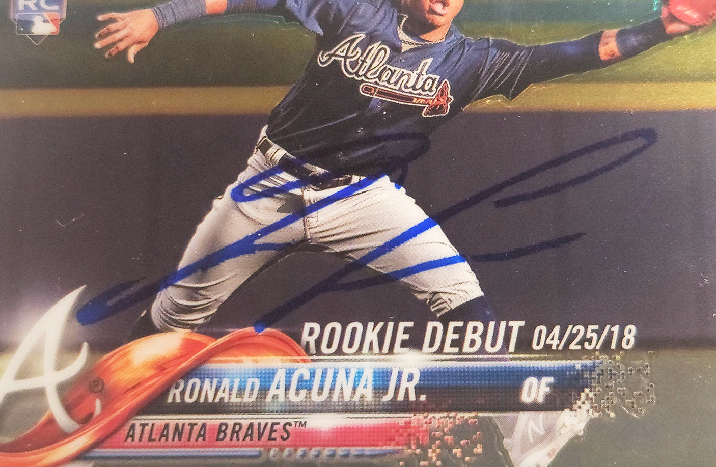 Ronald Acuna Jr. Autographed 2018 Topps Chrome Update Rookie Card #HMT31 Atlanta Braves PSA 10 Auto Grade Mint 9 PSA/DNA #56463132