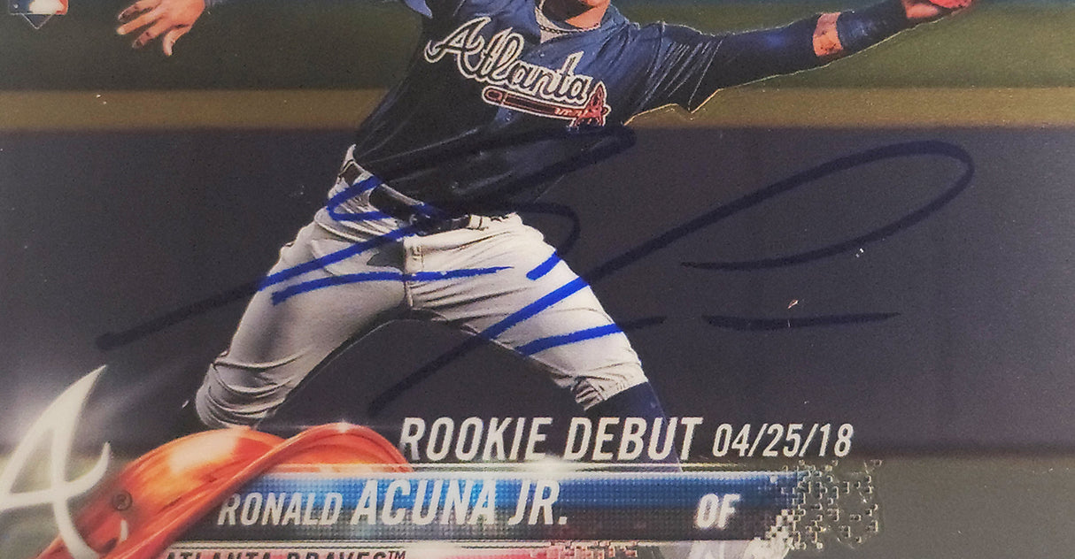 Ronald Acuna Jr. Autographed 2018 Topps Chrome Update Rookie Card #HMT31 Atlanta Braves PSA 9 Auto Grade Gem Mint 10 PSA/DNA #56463129
