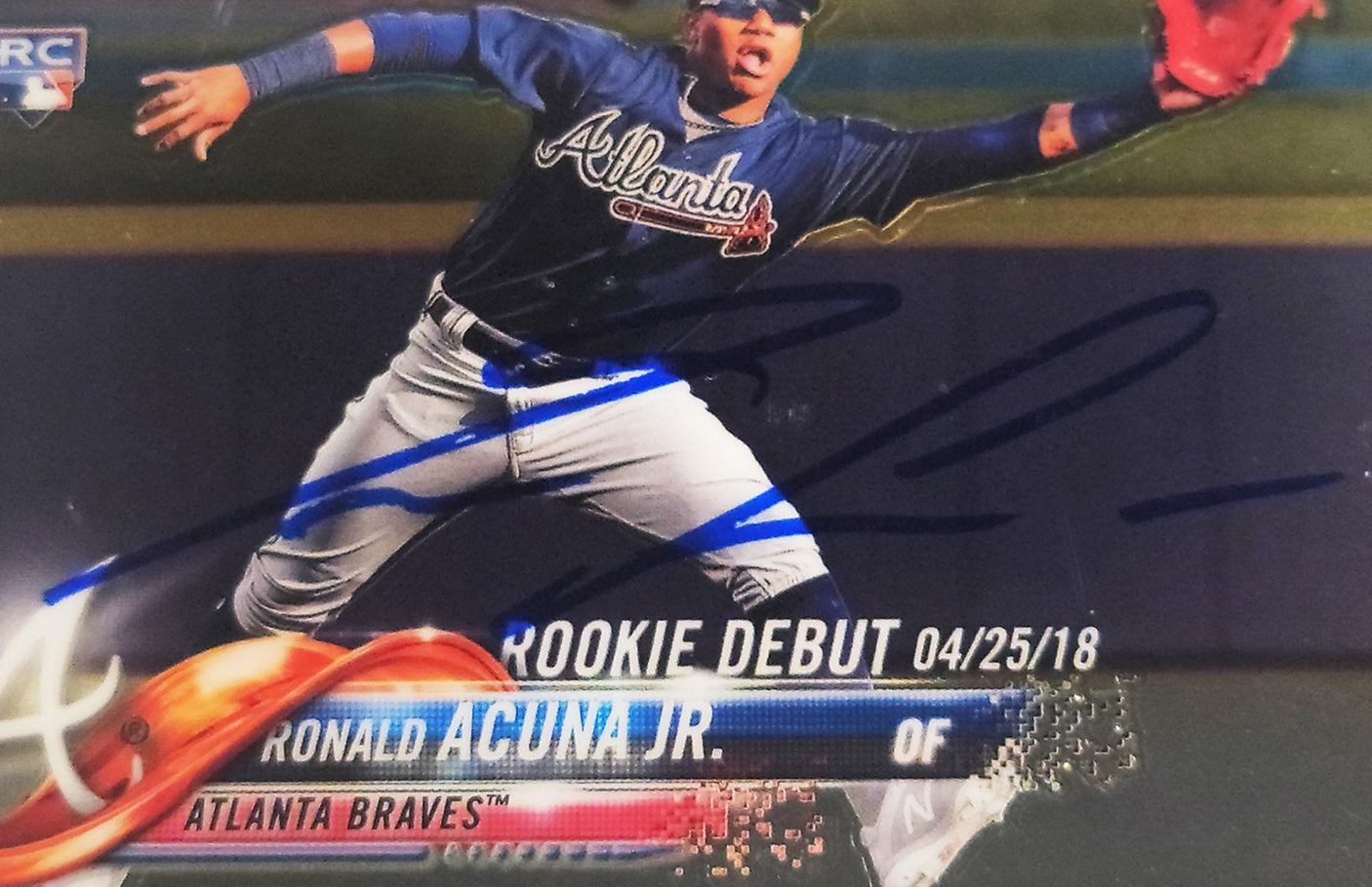 Ronald Acuna Jr. Autographed 2018 Topps Chrome Update Rookie Card #HMT31 Atlanta Braves PSA 9 Auto Grade Mint 9 PSA/DNA #56463135