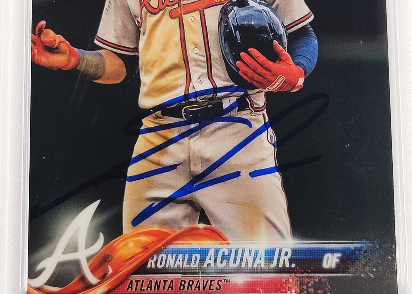 Ronald Acuna Jr. Autographed 2018 Topps Chrome Update Rookie Card #HMT25 Atlanta Braves PSA 10 Auto Grade Mint 9 PSA/DNA #56463085